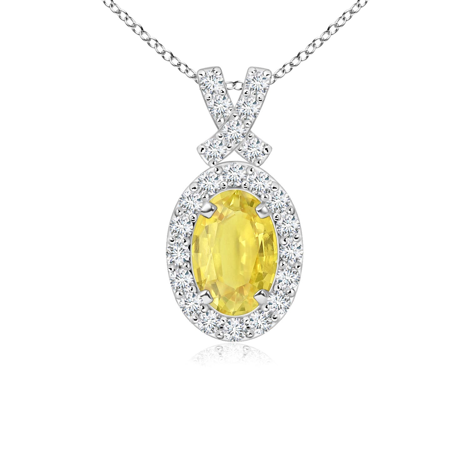 A - Yellow Sapphire / 0.86 CT / 14 KT White Gold