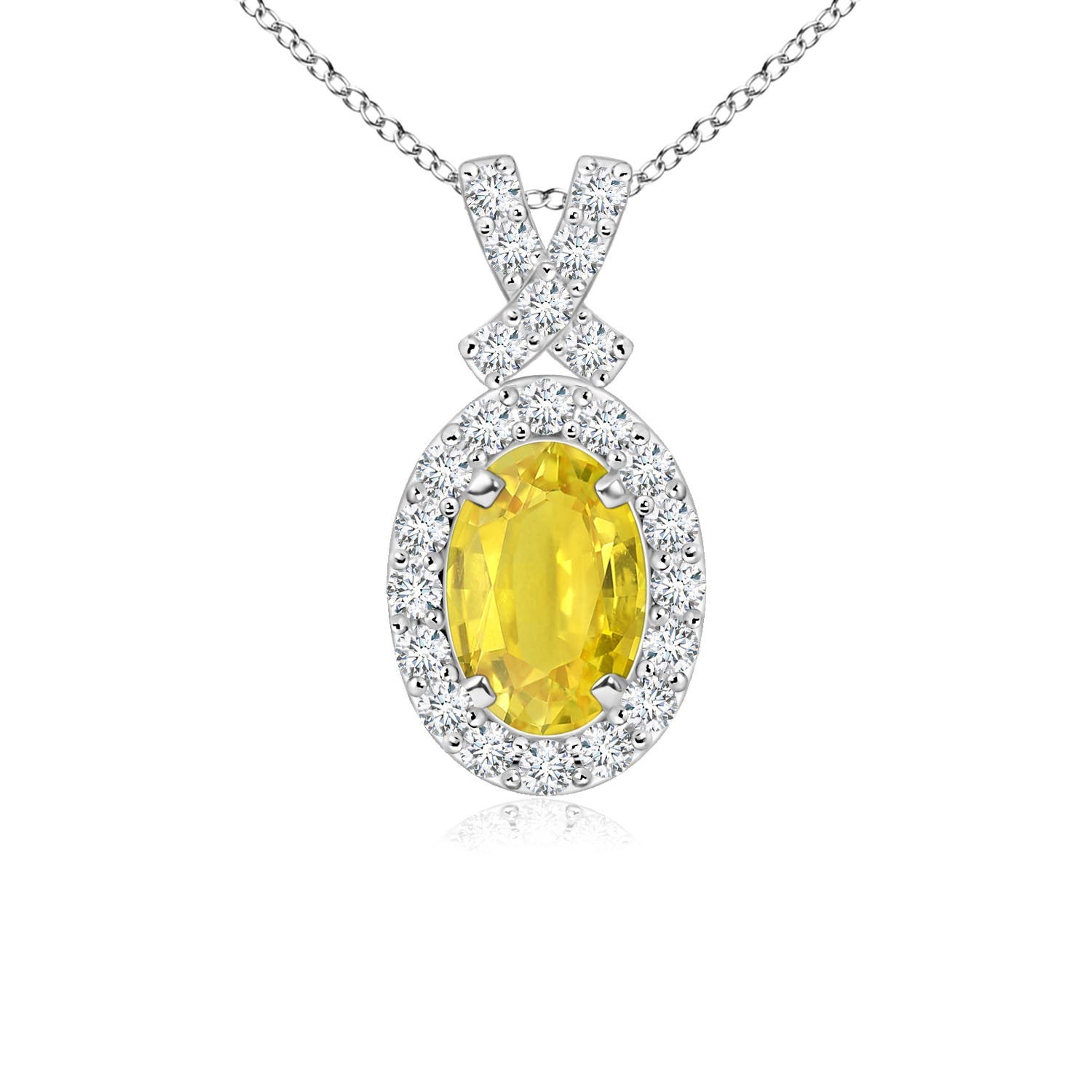 AA - Yellow Sapphire / 0.86 CT / 14 KT White Gold