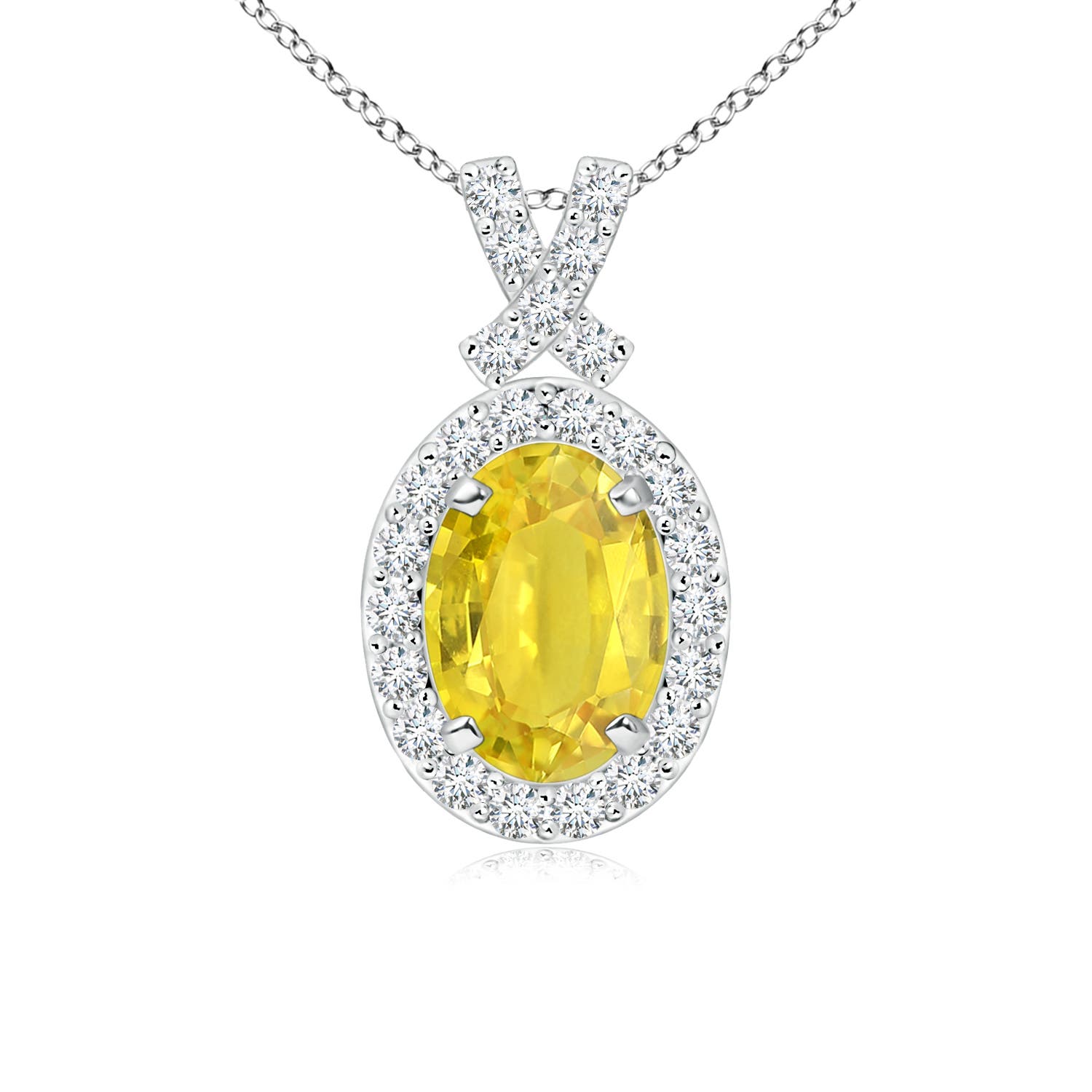 AA - Yellow Sapphire / 1.23 CT / 14 KT White Gold