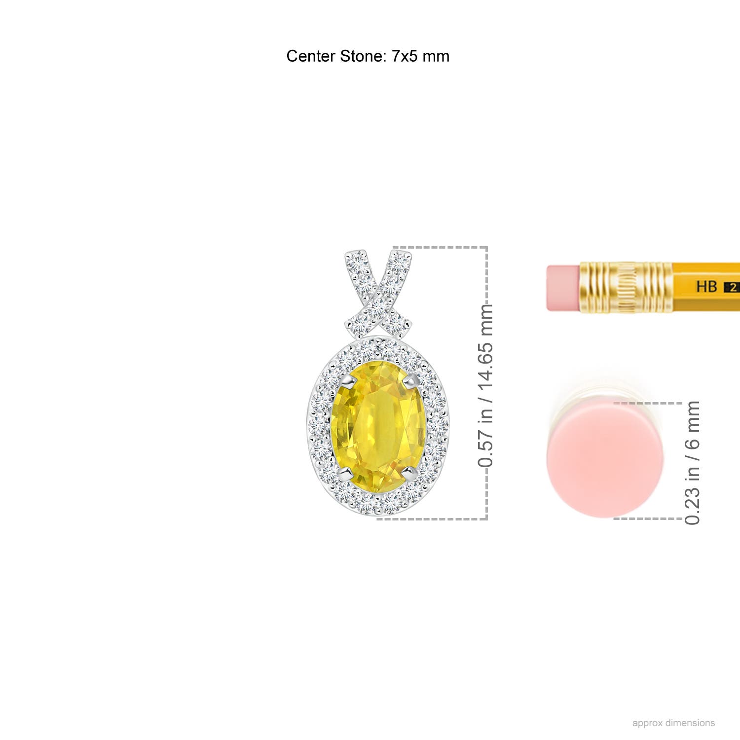 AA - Yellow Sapphire / 1.23 CT / 14 KT White Gold