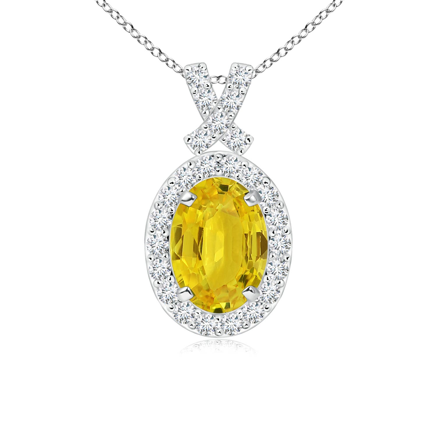 AAA - Yellow Sapphire / 1.23 CT / 14 KT White Gold