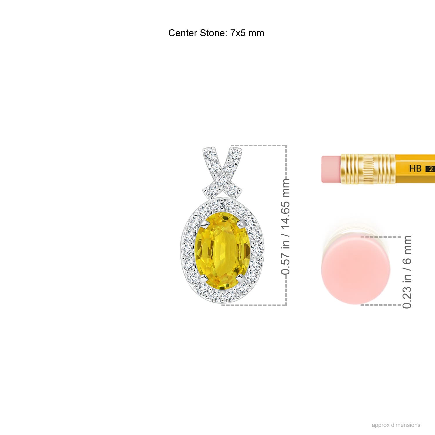 AAA - Yellow Sapphire / 1.23 CT / 14 KT White Gold