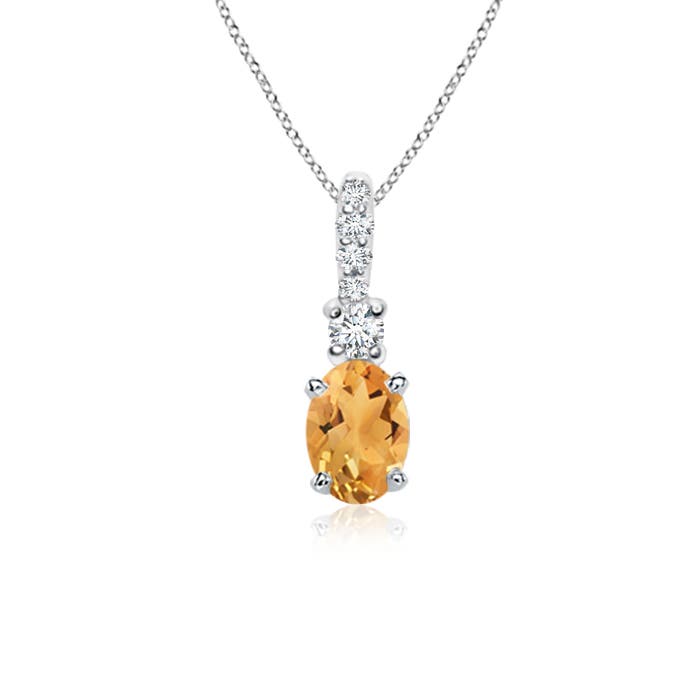 A - Citrine / 0.46 CT / 14 KT White Gold