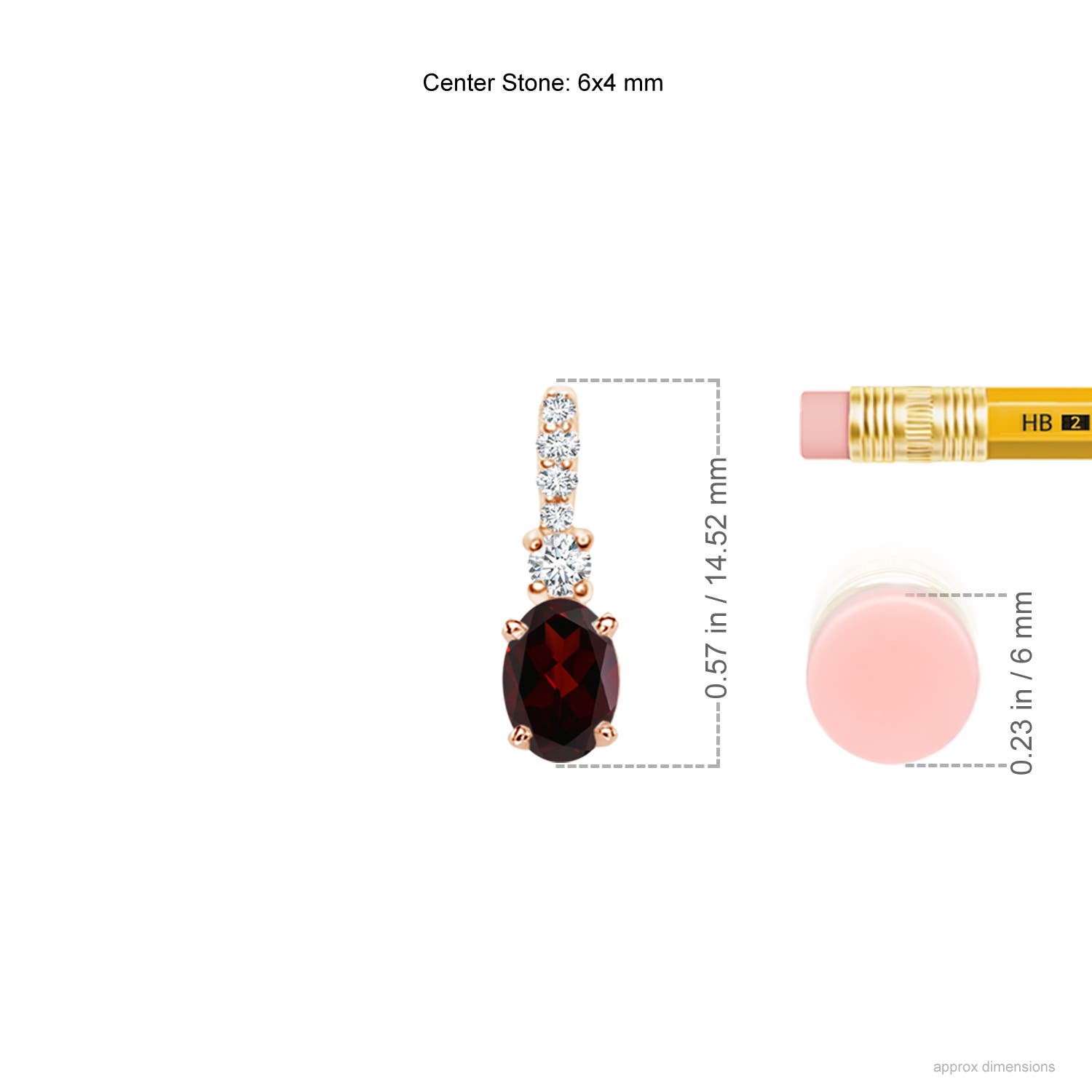 A - Garnet / 0.61 CT / 14 KT Rose Gold