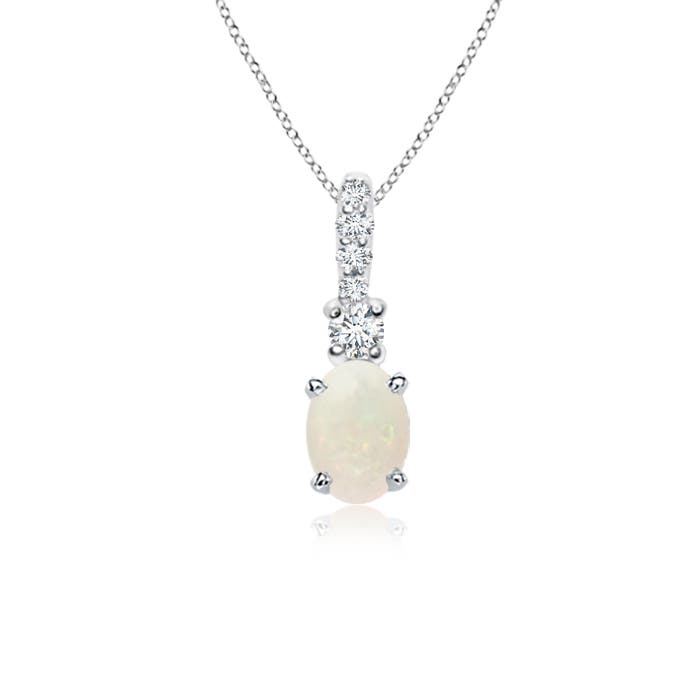 A - Opal / 0.34 CT / 14 KT White Gold