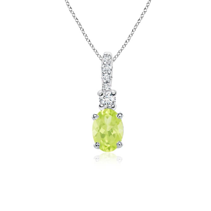 A - Peridot / 0.54 CT / 14 KT White Gold