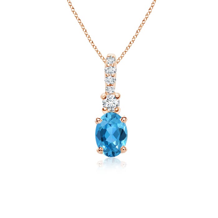 AAA - Swiss Blue Topaz / 0.6 CT / 14 KT Rose Gold