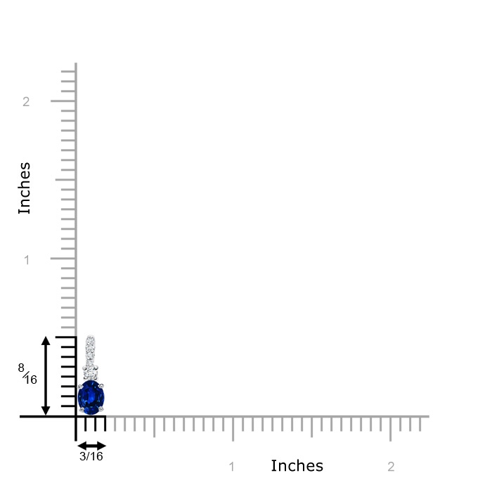 6x4mm AAAA Oval Blue Sapphire Pendant with Diamond Bale in P950 Platinum product image
