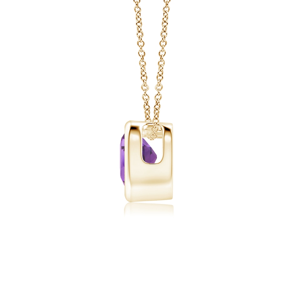 4mm A Bezel-Set Solitaire Heart Amethyst Pendant in Yellow Gold side 199