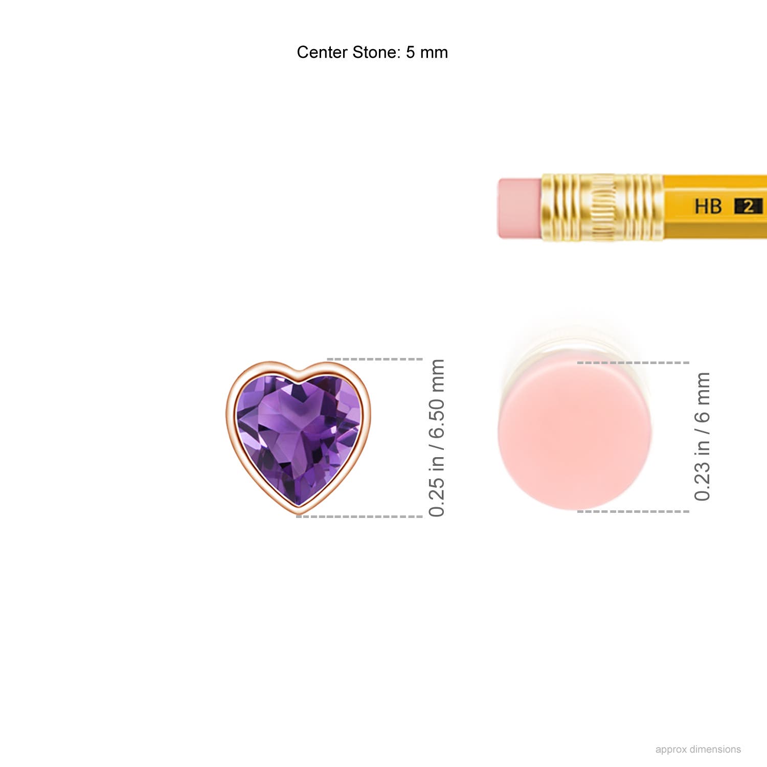 AAA - Amethyst / 0.35 CT / 14 KT Rose Gold