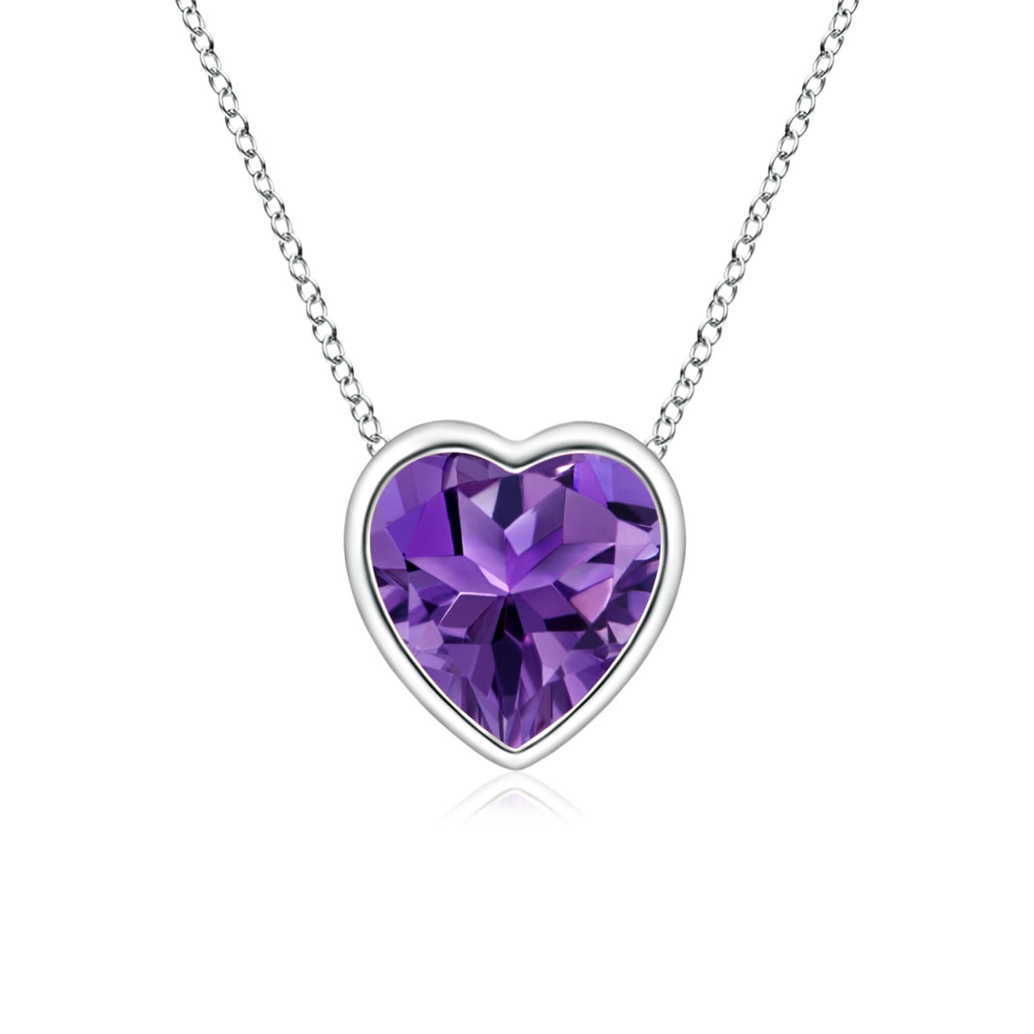 AAAA - Amethyst / 0.35 CT / 14 KT White Gold