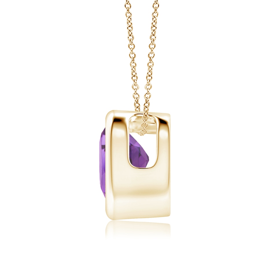 6mm A Bezel-Set Solitaire Heart Amethyst Pendant in Yellow Gold side 199