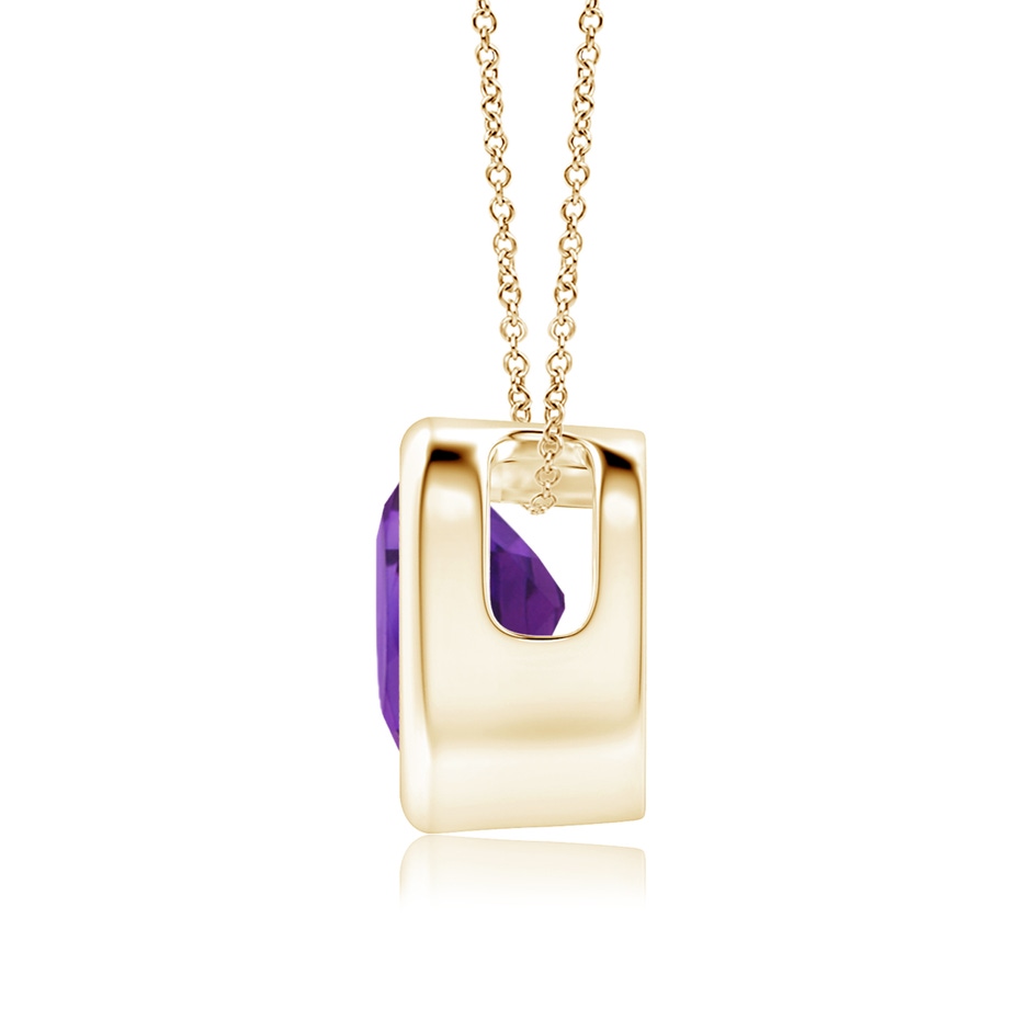 6mm AAA Bezel-Set Solitaire Heart Amethyst Pendant in Yellow Gold side 199