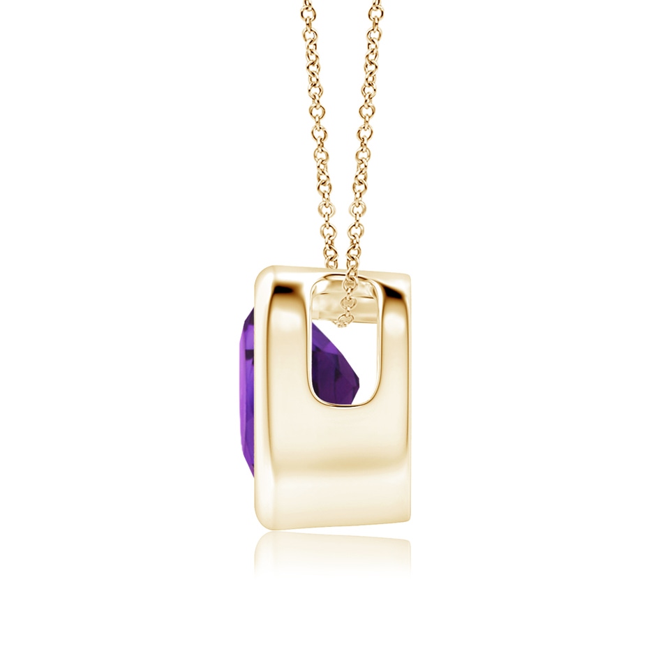 6mm AAAA Bezel-Set Solitaire Heart Amethyst Pendant in Yellow Gold side 199