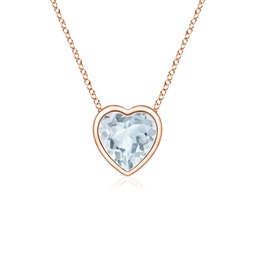 Heart Rose Gold Aquamarine Necklaces & Pendants