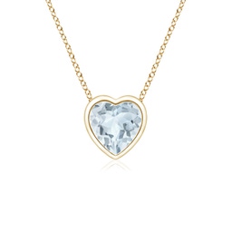 Heart Yellow Gold Aquamarine Necklaces & Pendants