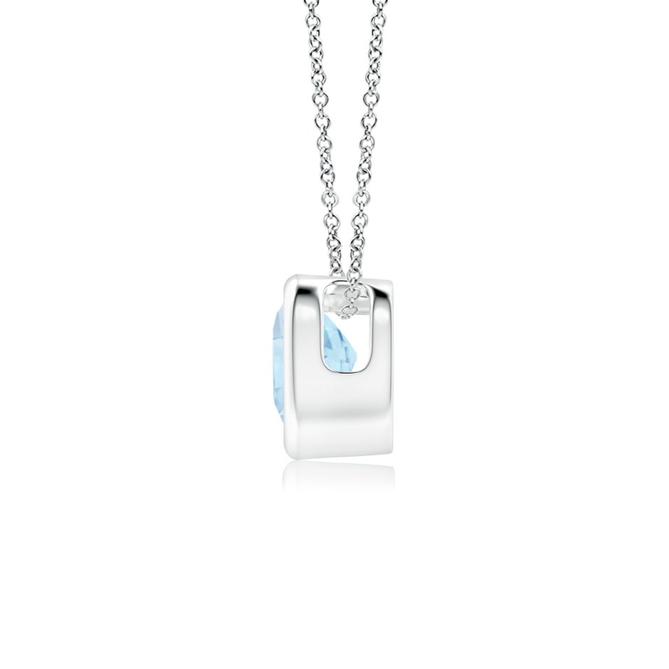 4mm AA Bezel-Set Solitaire Heart Aquamarine Pendant in 9K White Gold side-1