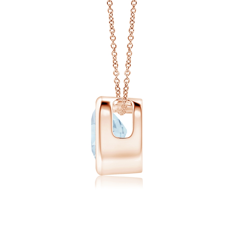 5mm A Bezel-Set Solitaire Heart Aquamarine Pendant in Rose Gold side-1