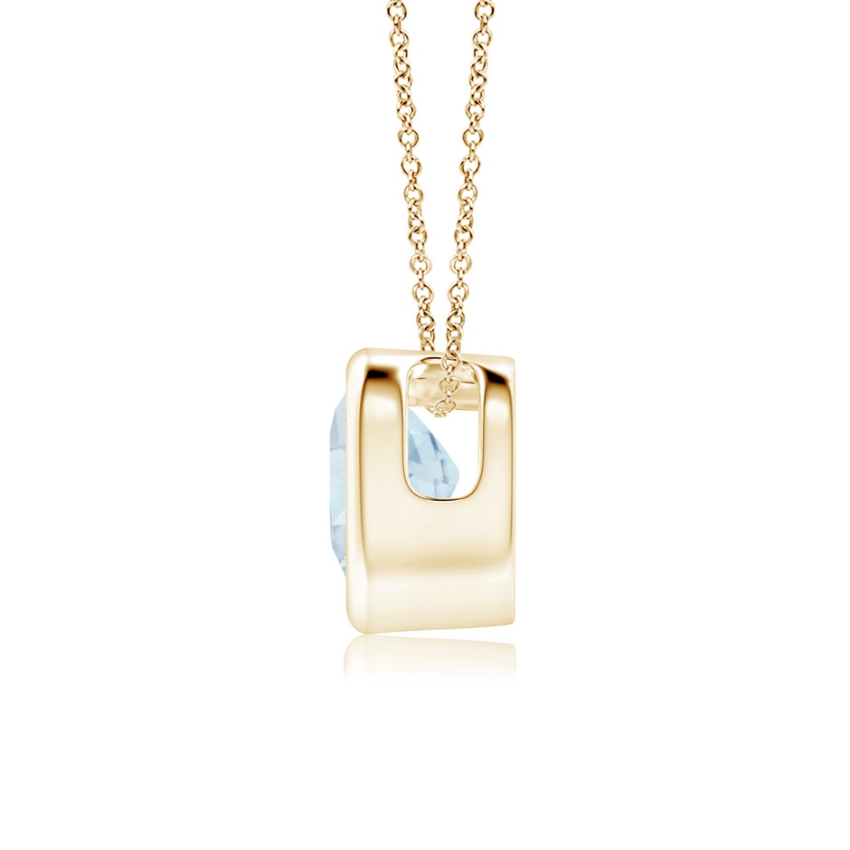 5mm A Bezel-Set Solitaire Heart Aquamarine Pendant in Yellow Gold side-1