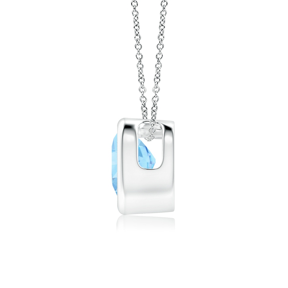 5mm AAAA Bezel-Set Solitaire Heart Aquamarine Pendant in White Gold side-1