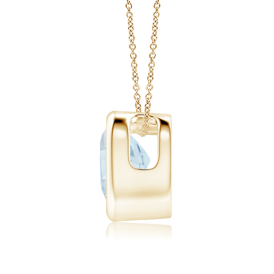 6mm A Bezel-Set Solitaire Heart Aquamarine Pendant in Yellow Gold side-1