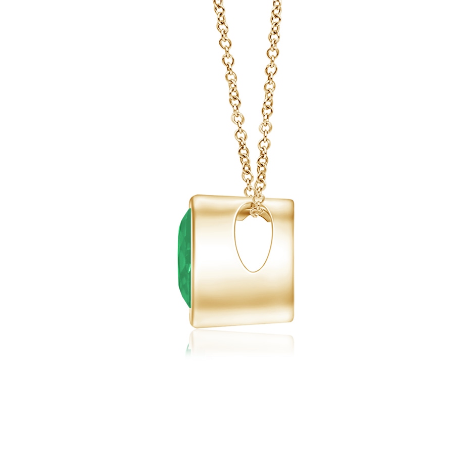 4mm A Bezel-Set Solitaire Heart Emerald Pendant in 9K Yellow Gold side-1