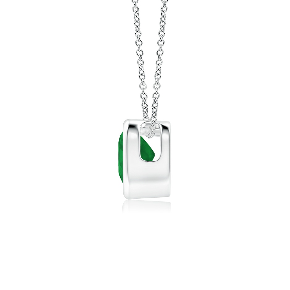 4mm A Bezel-Set Solitaire Heart Emerald Pendant in White Gold side-1