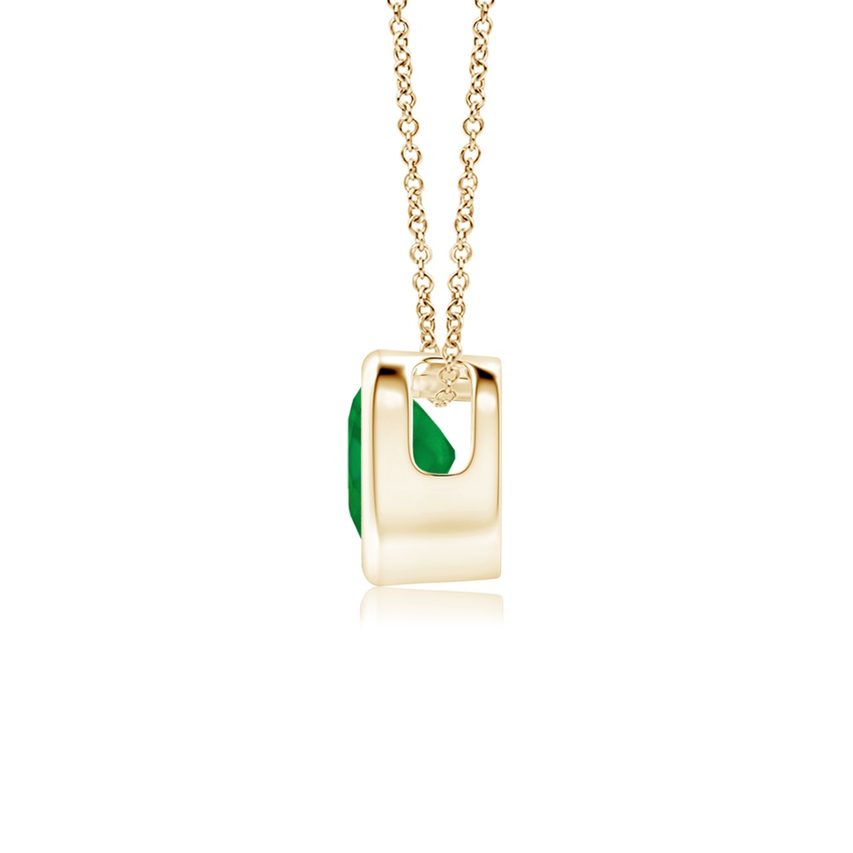 4mm AA Bezel-Set Solitaire Heart Emerald Pendant in Yellow Gold side-1