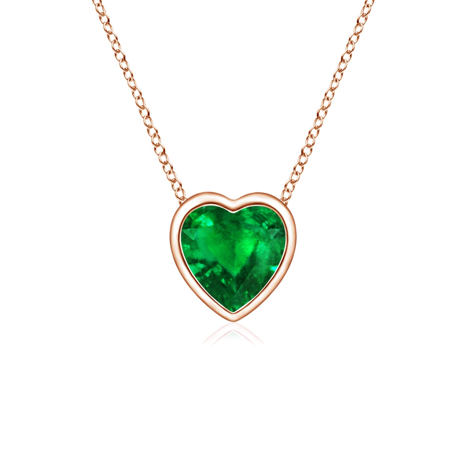 AAAA - Emerald / 0.2 CT / 14 KT Rose Gold