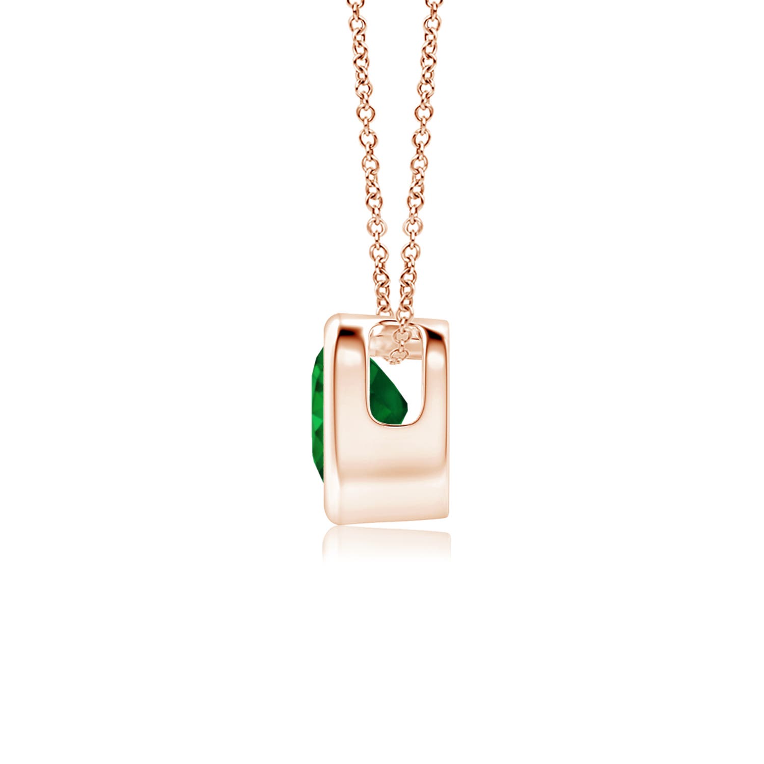 AAAA - Emerald / 0.2 CT / 14 KT Rose Gold