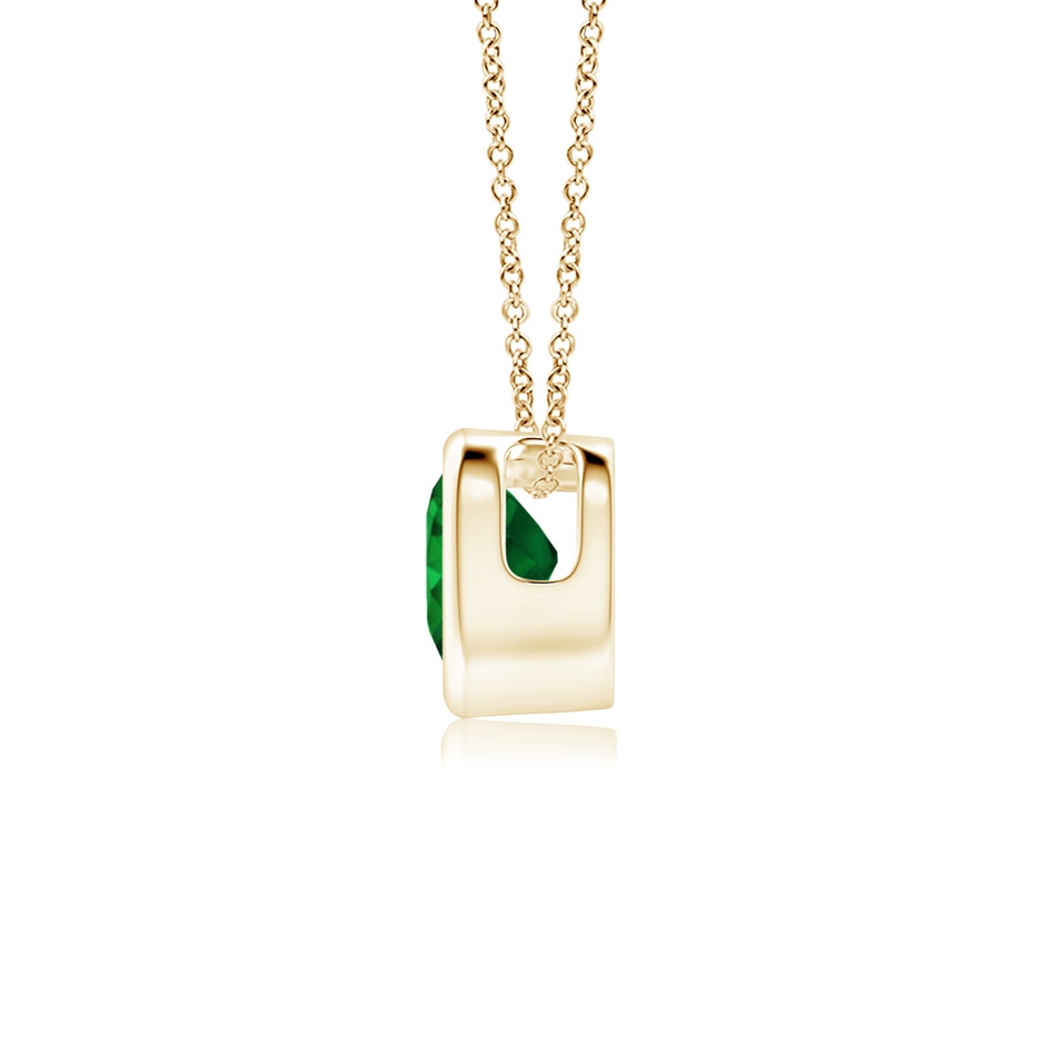 4mm AAAA Bezel-Set Solitaire Heart Emerald Pendant in Yellow Gold side-1