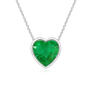 5mm AA Bezel-Set Solitaire Heart Emerald Pendant in P950 Platinum