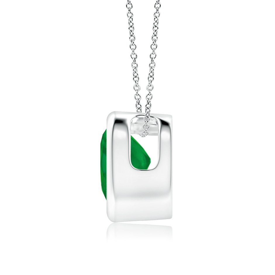 6mm AA Bezel-Set Solitaire Heart Emerald Pendant in P950 Platinum side-1