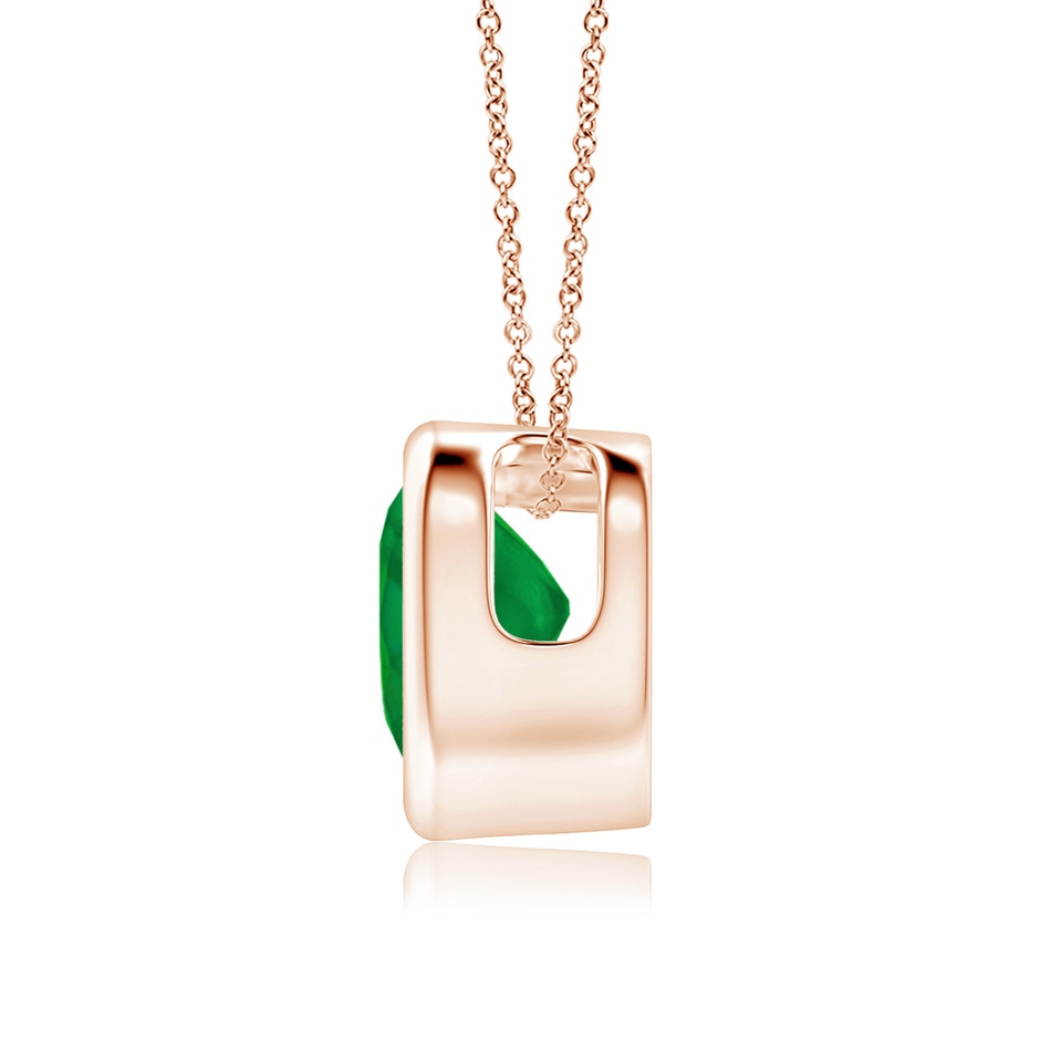 6mm AA Bezel-Set Solitaire Heart Emerald Pendant in Rose Gold side-1
