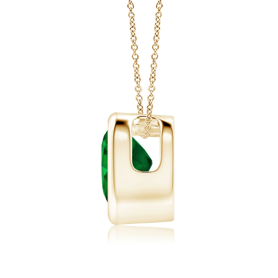 6mm AAAA Bezel-Set Solitaire Heart Emerald Pendant in Yellow Gold side-1