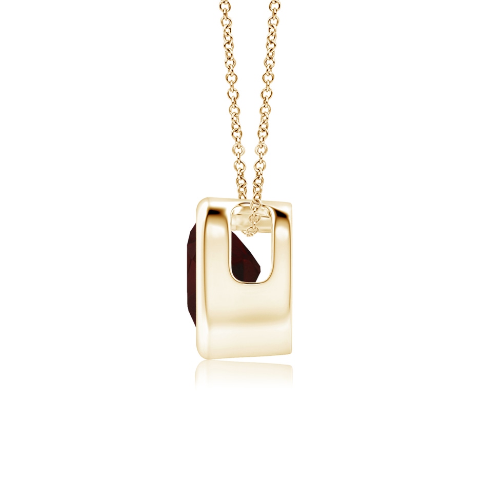 5mm A Bezel-Set Solitaire Heart Garnet Pendant in Yellow Gold side 199