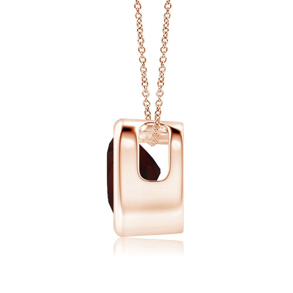 6mm A Bezel-Set Solitaire Heart Garnet Pendant in Rose Gold side 199