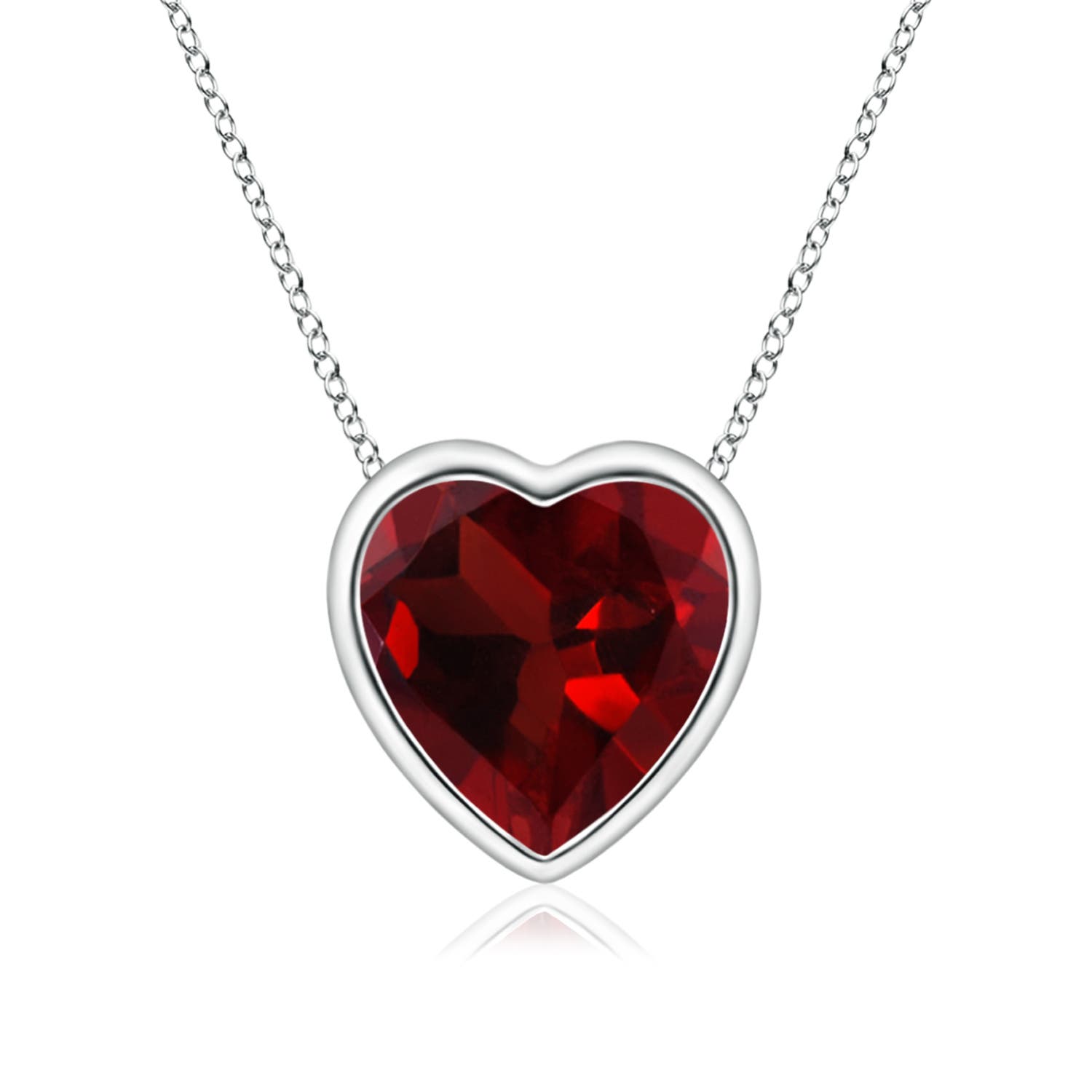 AAA - Garnet / 0.9 CT / 14 KT White Gold