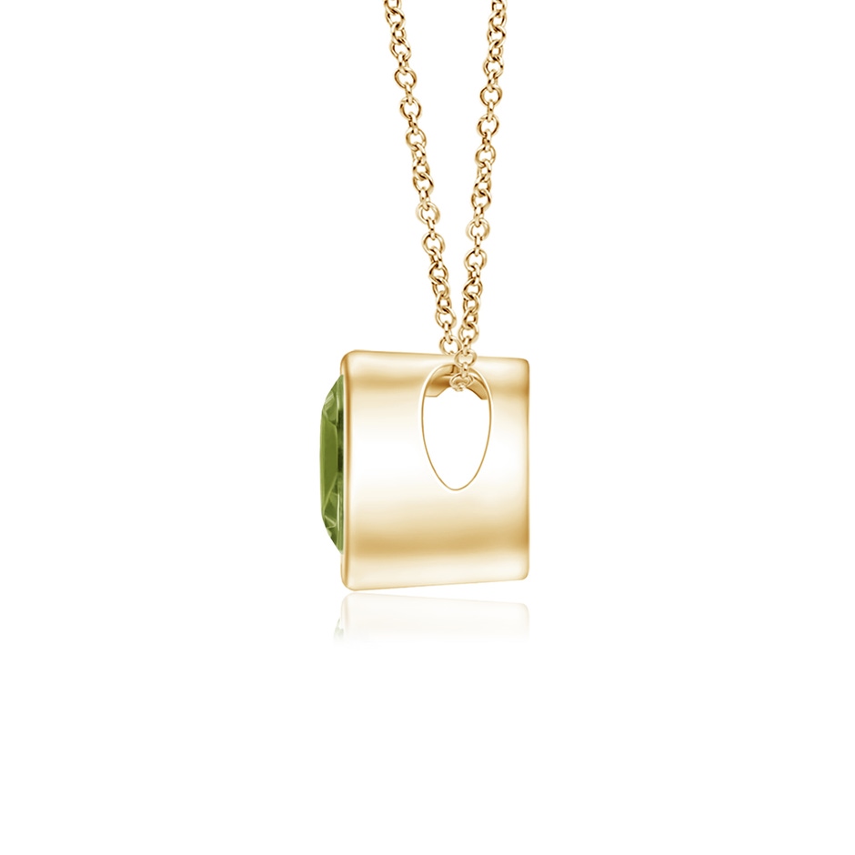 4mm A Bezel-Set Solitaire Heart Peridot Pendant in 10K Yellow Gold side-1