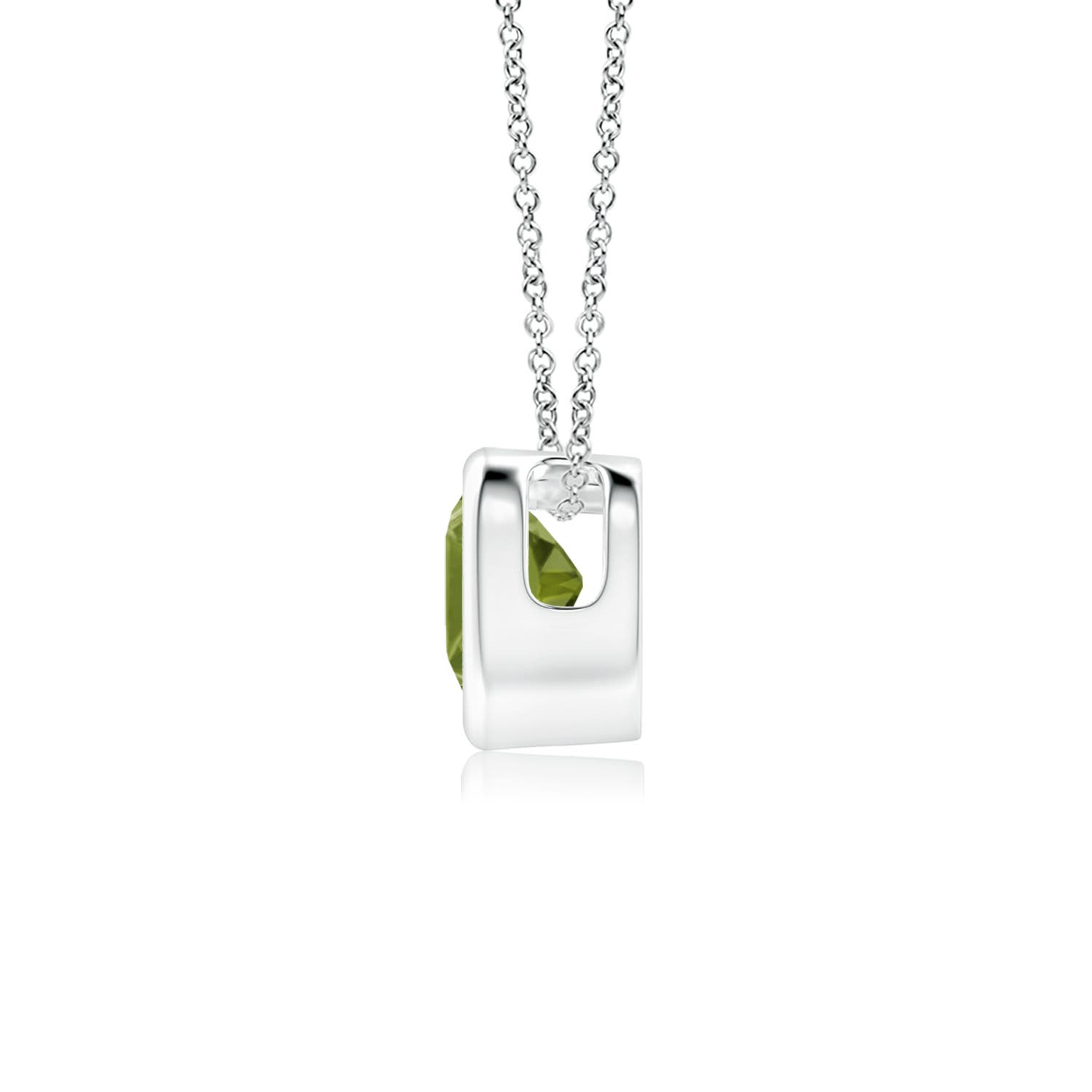 A - Peridot / 0.25 CT / 14 KT White Gold