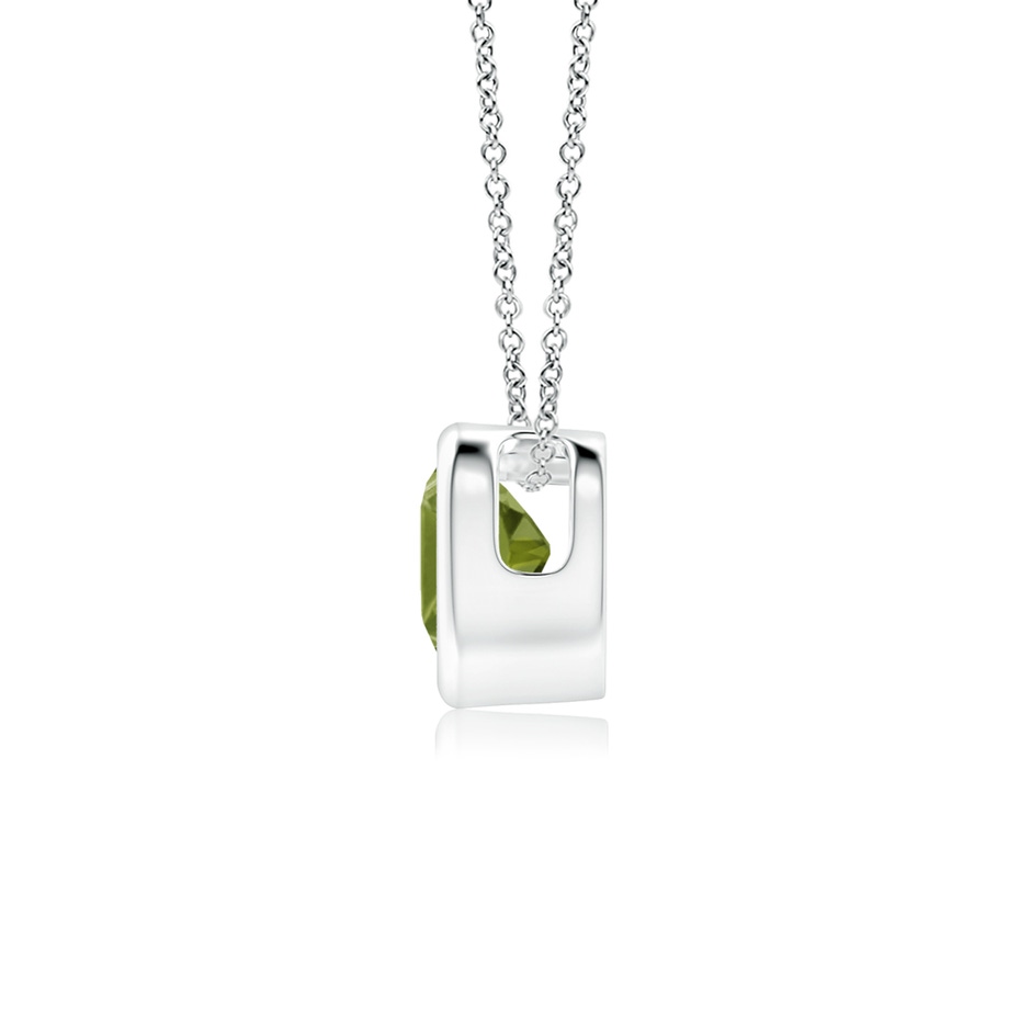 4mm A Bezel-Set Solitaire Heart Peridot Pendant in White Gold side-1