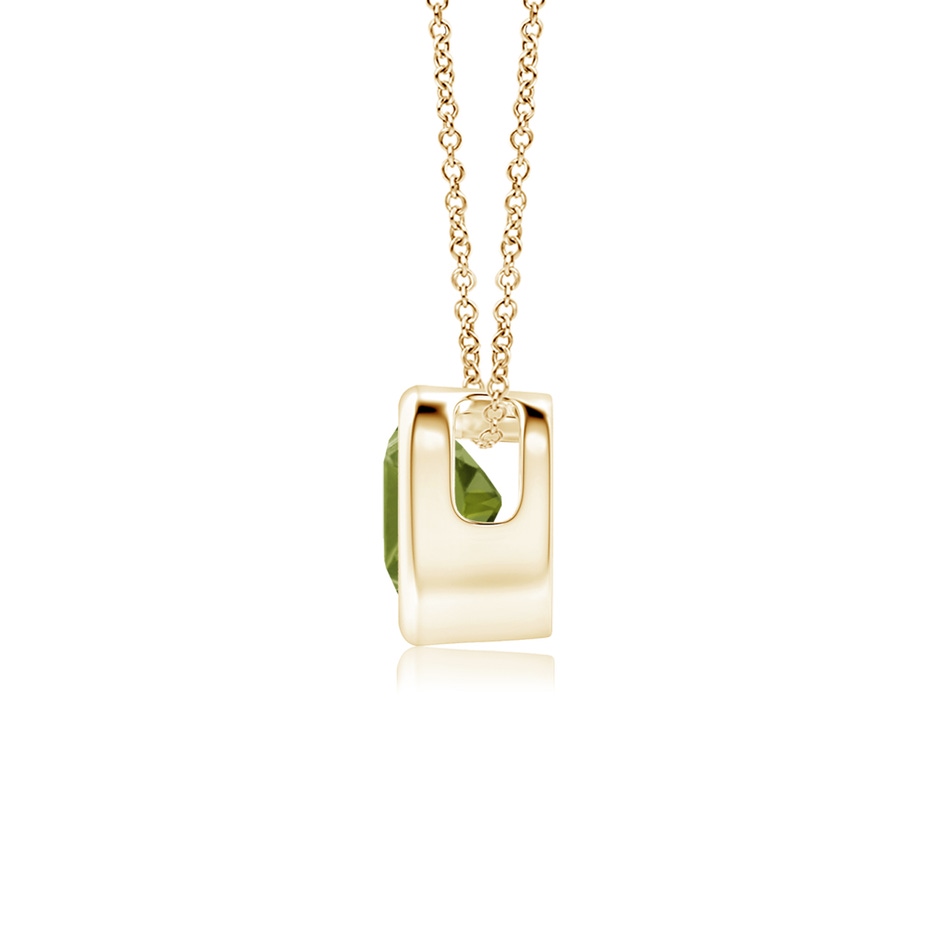 4mm A Bezel-Set Solitaire Heart Peridot Pendant in Yellow Gold side-1