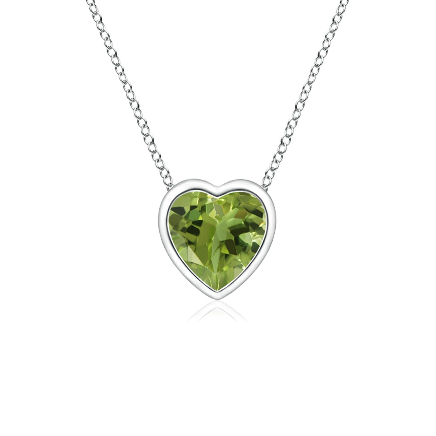 AA - Peridot / 0.25 CT / 14 KT White Gold