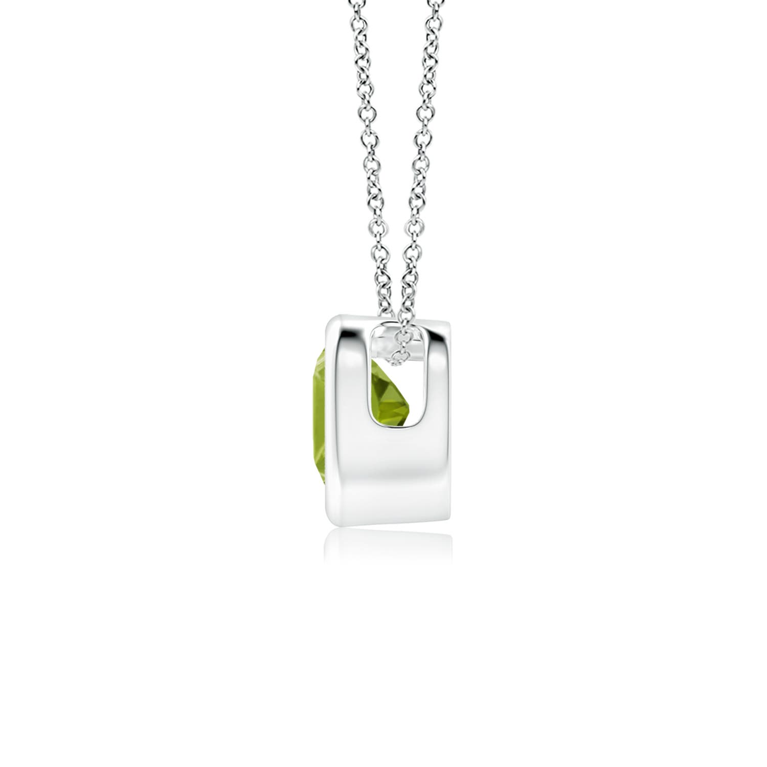 AA - Peridot / 0.25 CT / 14 KT White Gold