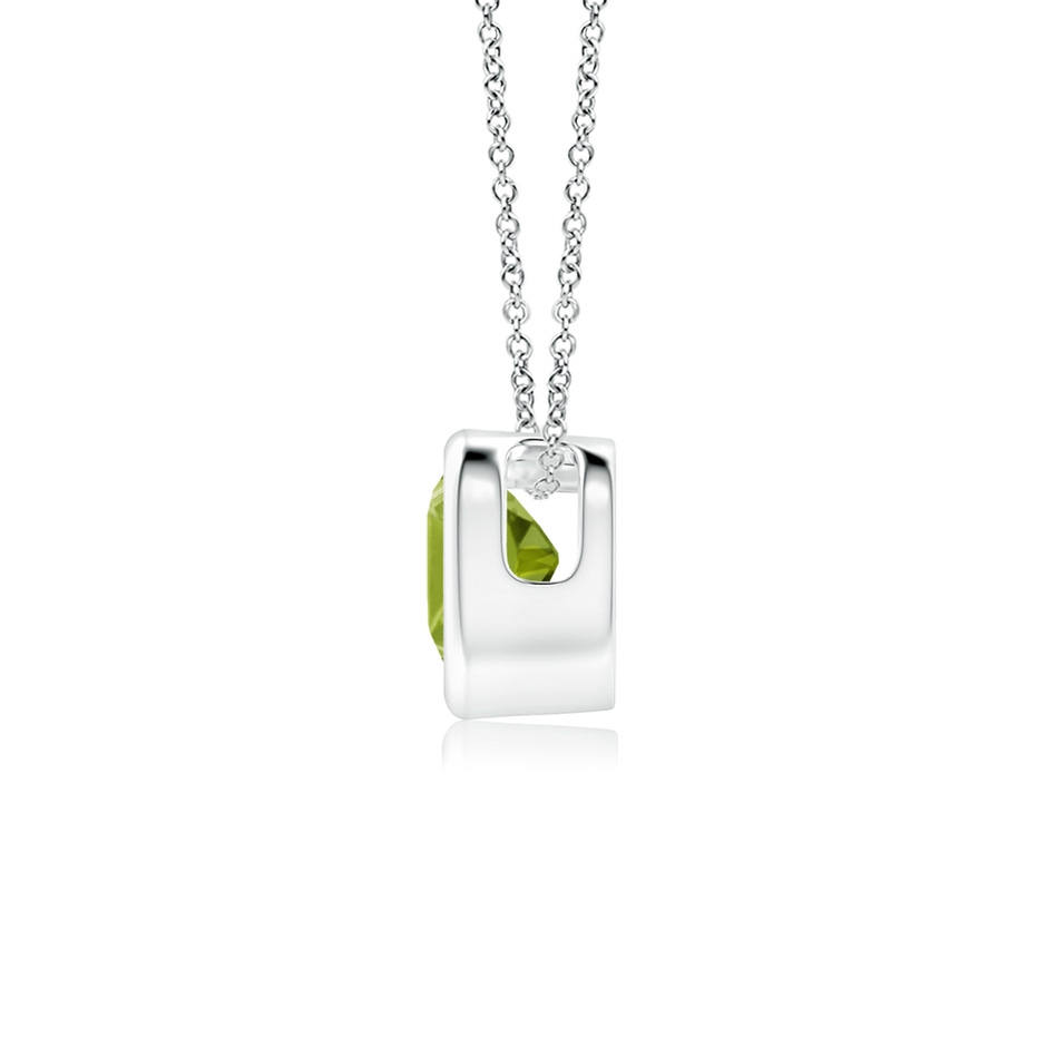 4mm AA Bezel-Set Solitaire Heart Peridot Pendant in White Gold side-1