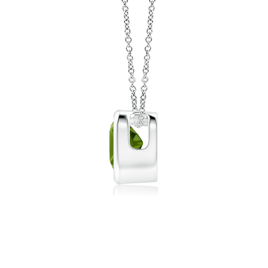 4mm AAAA Bezel-Set Solitaire Heart Peridot Pendant in P950 Platinum - side_1