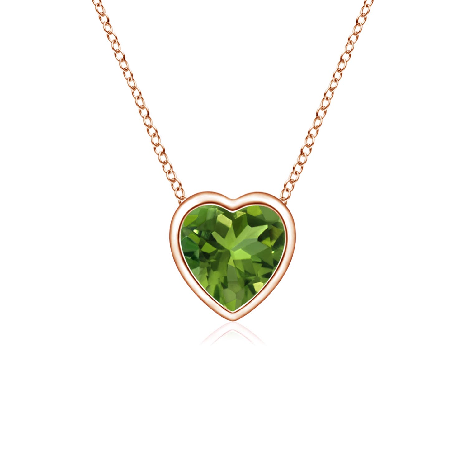 AAAA - Peridot / 0.25 CT / 14 KT Rose Gold