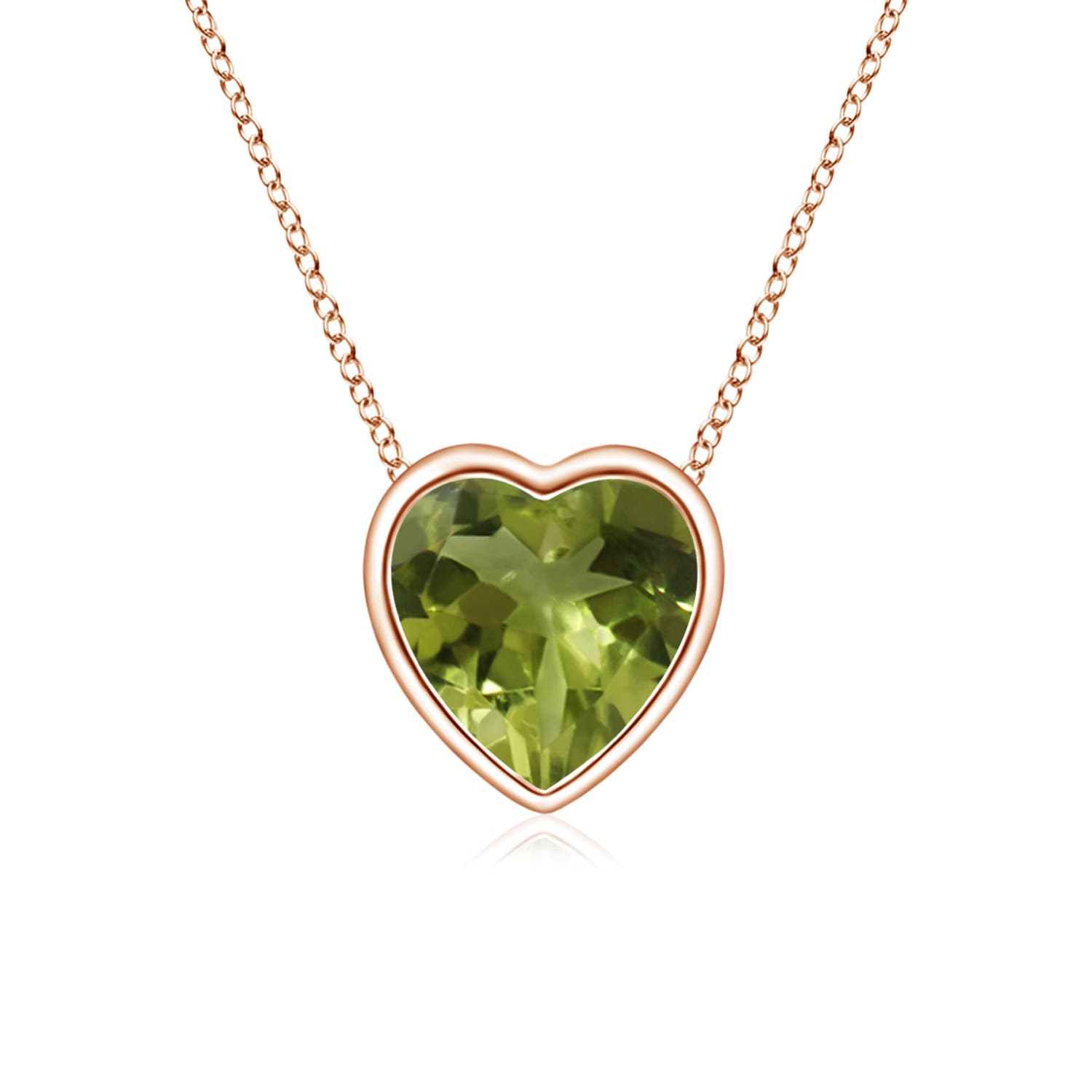 A - Peridot / 0.35 CT / 14 KT Rose Gold