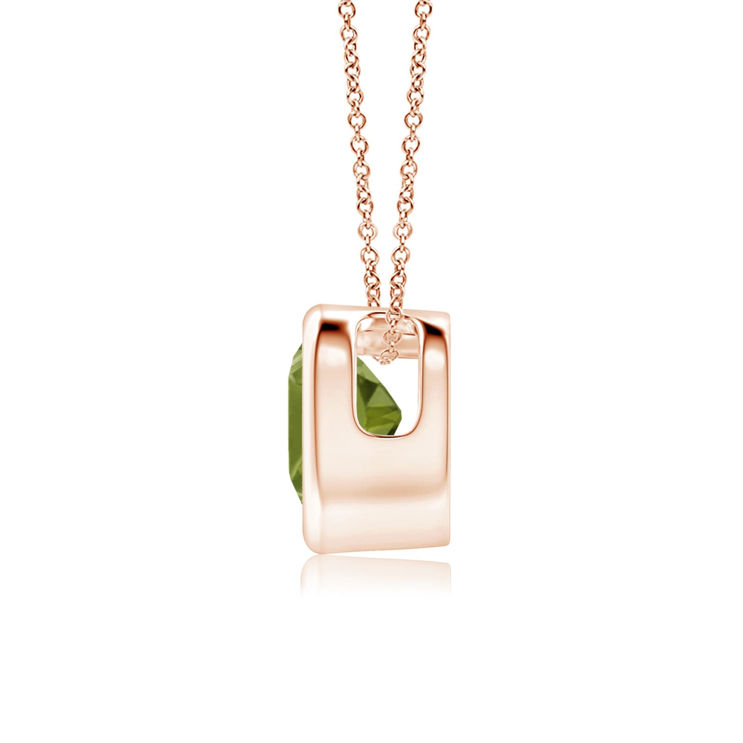 A - Peridot / 0.35 CT / 14 KT Rose Gold