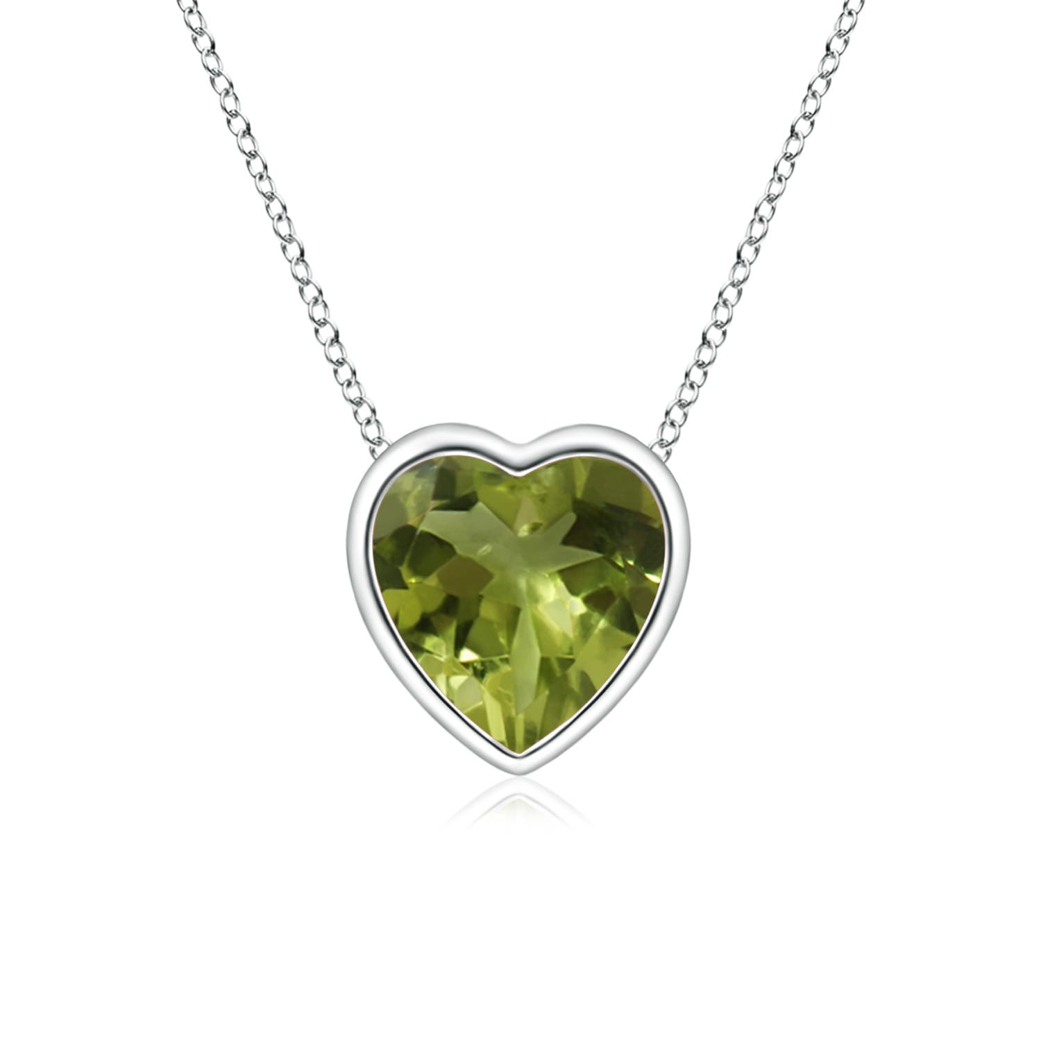 A - Peridot / 0.35 CT / 14 KT White Gold